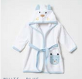 100% Cotton Blue-White Puppy Bathrobe 