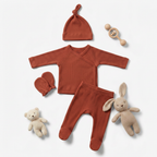 Organic Cotton & Modal - 4 Piece Baby Set - Maroon