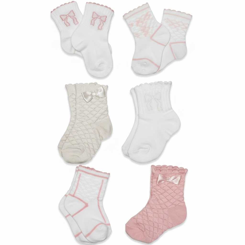 100% Organic Cotton Baby Girl Socks