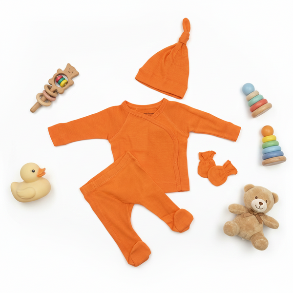 Organic Cotton & Modal - 4 Piece Baby Set - Orange