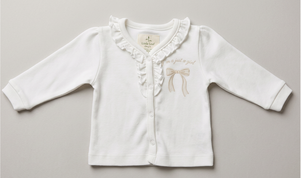 100% Organic Cotton Long Sleeve 3 Piece Set - Pink & White