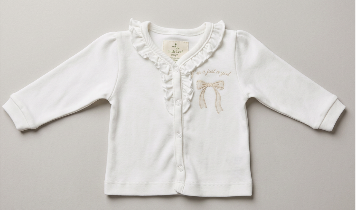 100% Organic Cotton Long Sleeve 3 Piece Set - Pink & White