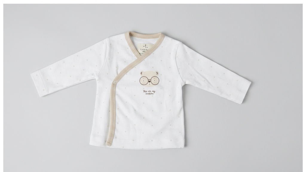 100% Organic Cotton Newborn Set - Beige & White