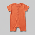 100% Organic Cotton Short-Sleeve Baby Romper – Burnt Orange